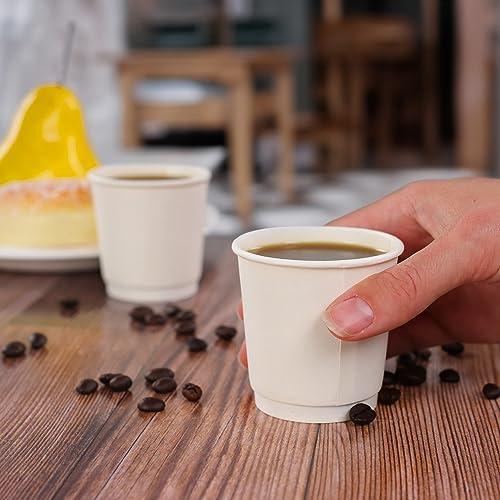 Lot45 Lot45 Paper Espresso Cups Disposable 4oz Coffee Cups - 500pk Double Wall Disposable Paper Cups for Water or Tea Sample