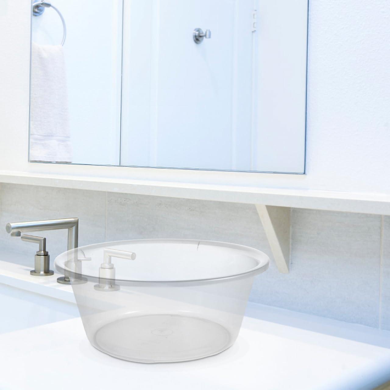 HOLIDYOYO HOLIDYOYO Plastic Wash Tub, Clear Dishpan Basin and Foot Bath for Soaking Feet, Laundry Hand Wash Bucket, Dish Pans for Washing Storage Cleaning Supplies