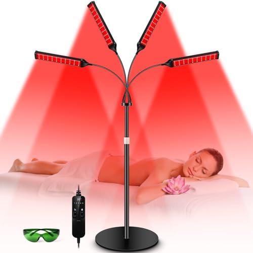 Viconor Viconor Red Light Therapy Lamp,4 Head Infrared Light Therapy for Body Device with Adjustable Stand-660nm Red Light850nm Near Infrared Light Therapy Device for Face,Body,Pain,Skin at Home