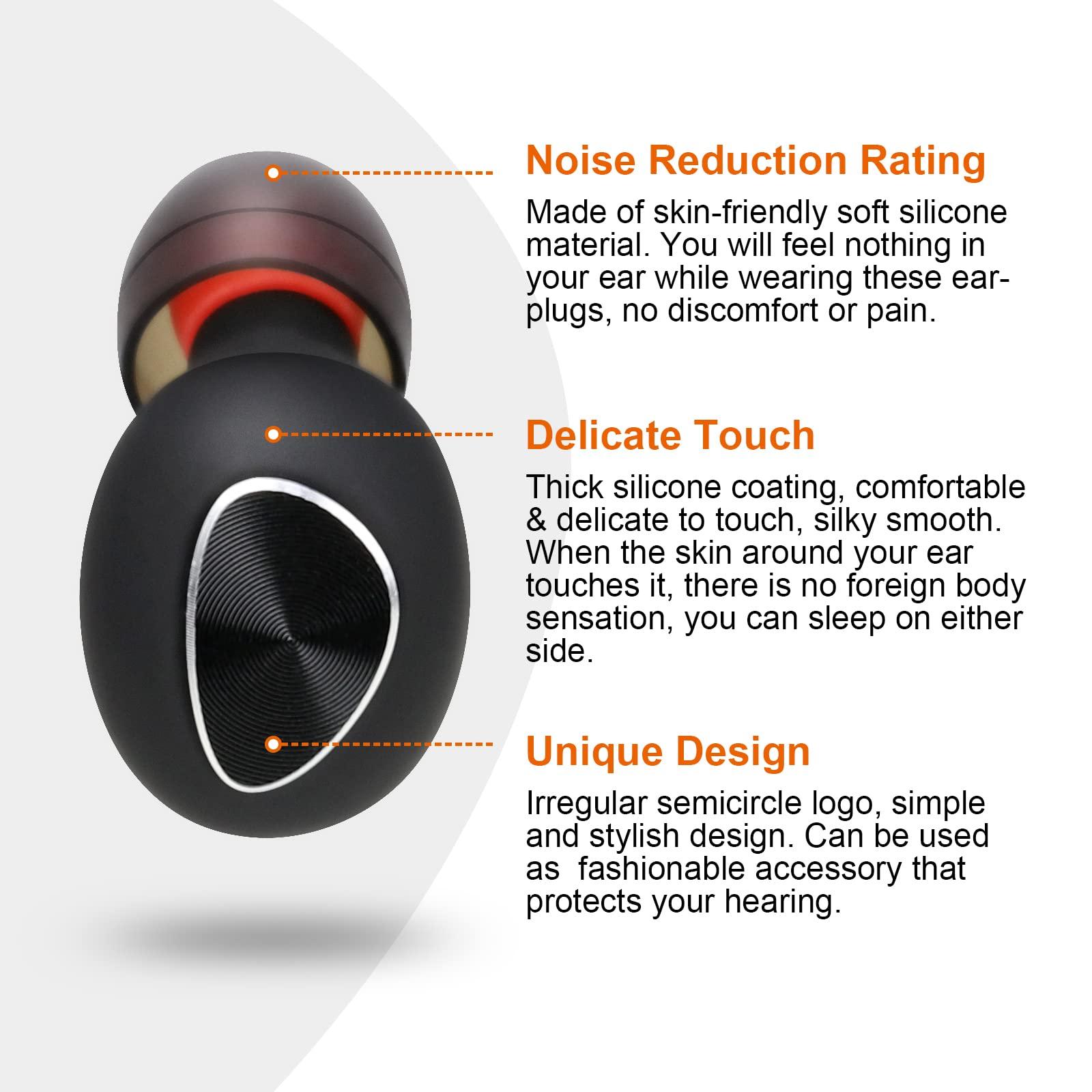 Tiliwame Tiliwame Ear Plugs, Reusable Ear Plugs for Sleeping Noise Cancelling, Silicone Earplugs for Snoring, Work, Study and Concerts Noise Redeuction, Reusable Earplugs with 8 Ear Tips in XS/X/M/L (Black)