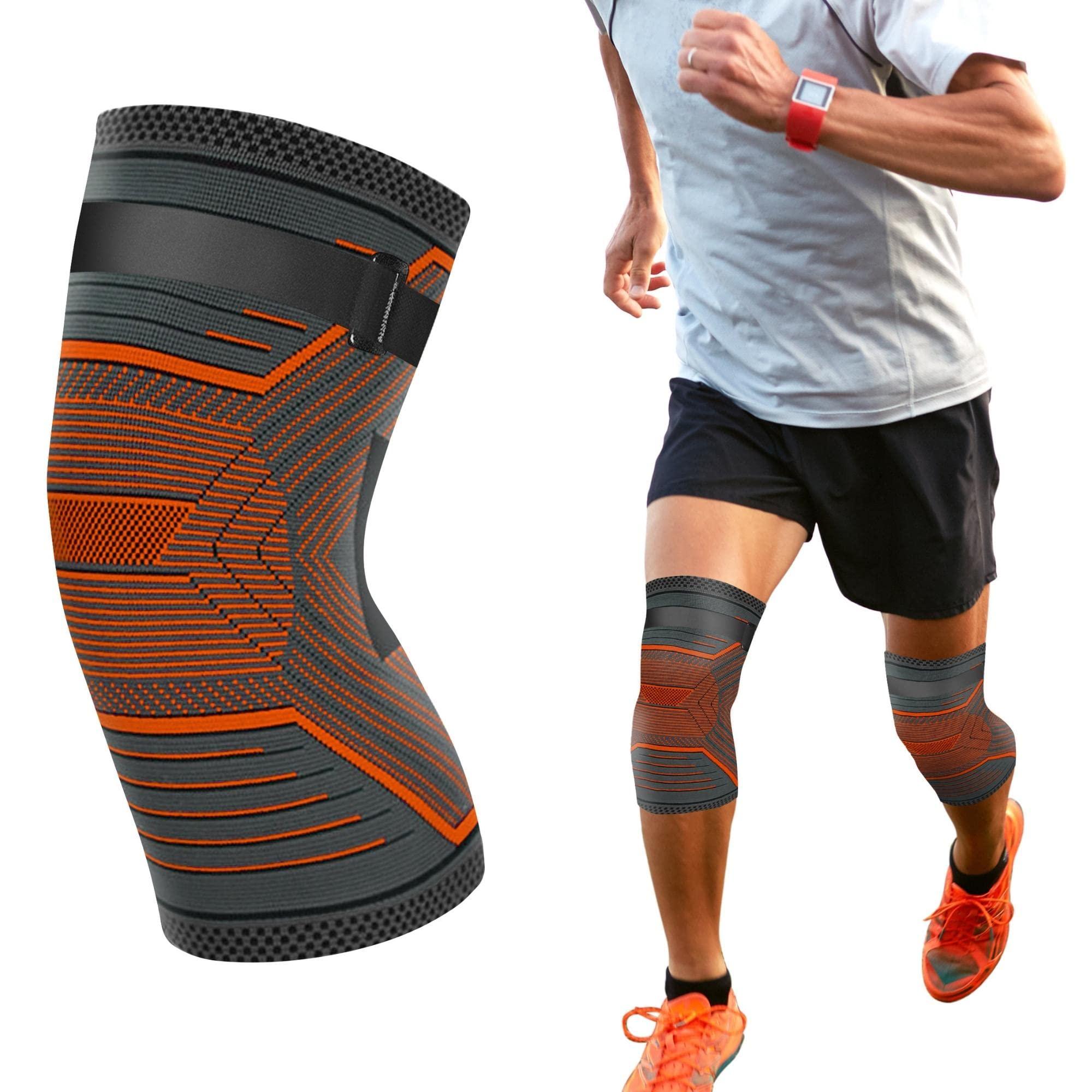 DCF DCF Compression Knee Sleeve with Adjustable Strap (1-Pack) (Small, Orange)