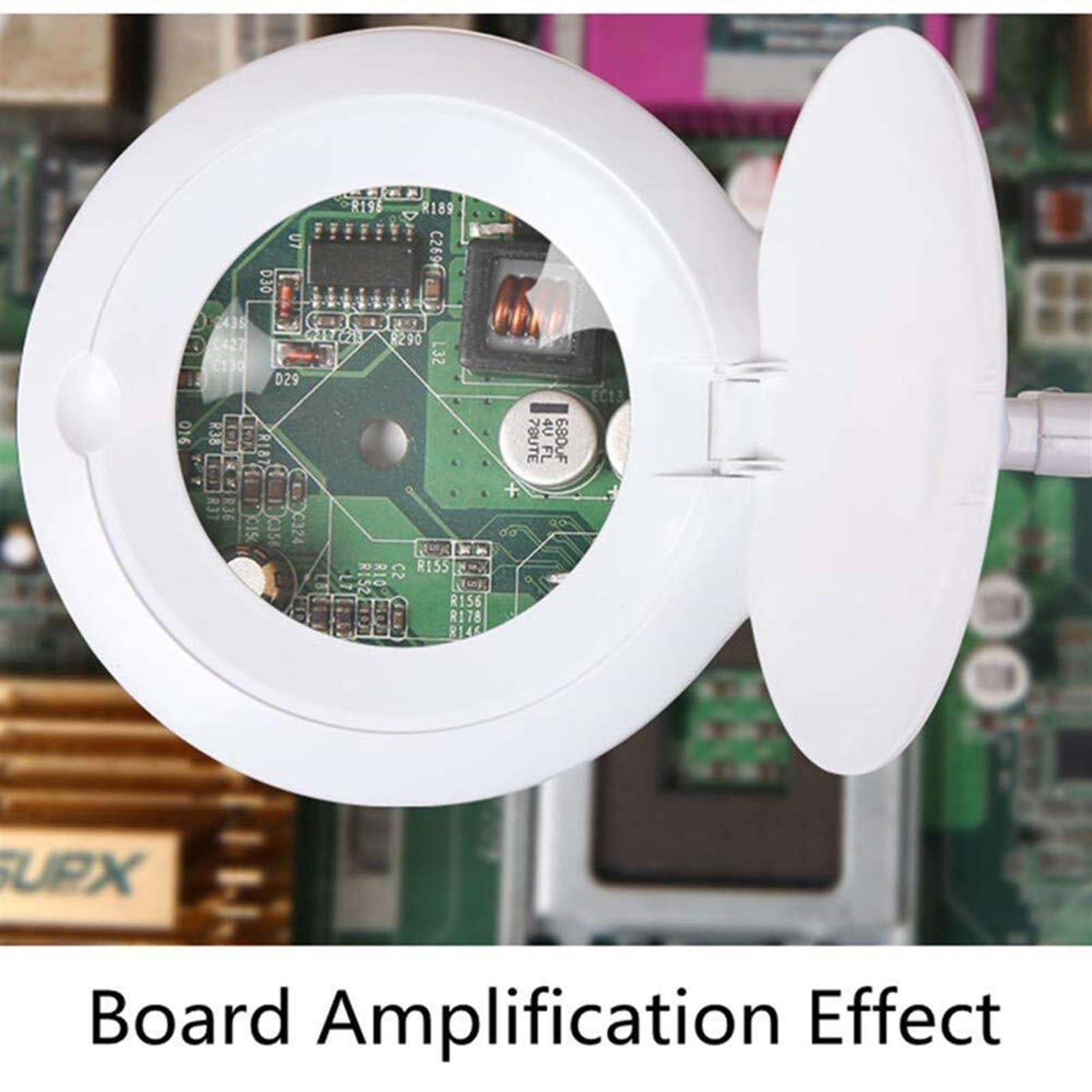 ZHKLWQD ZHKLWQD Lupa De Aumento 10X Plegable De Sobremesa, Con Lupa De Luz Led, para Ancianos, Jvenes, Amplificacin De Mantenimiento De Circuitos Electrnicos