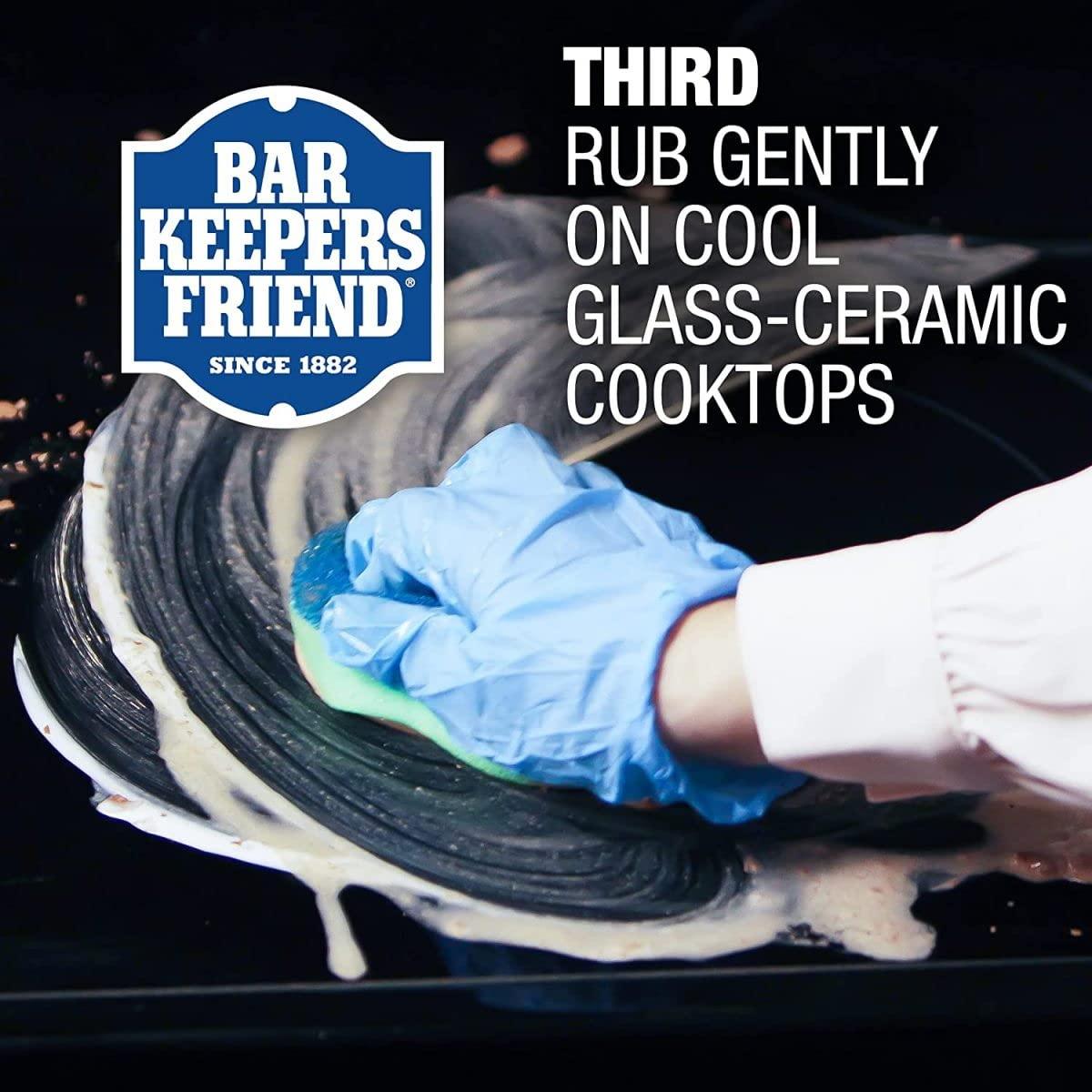 Bar Keepers Friend Bar Keepers Friend Cooktop Cleaner + Scraper + Dish Fish - Multipurpose Liquid Stovetop Cleanser, Safe for Use on Glass or Ceramic Cooking Surfaces, Copper, Brass, Chrome, Stainless Steel & Porcelain