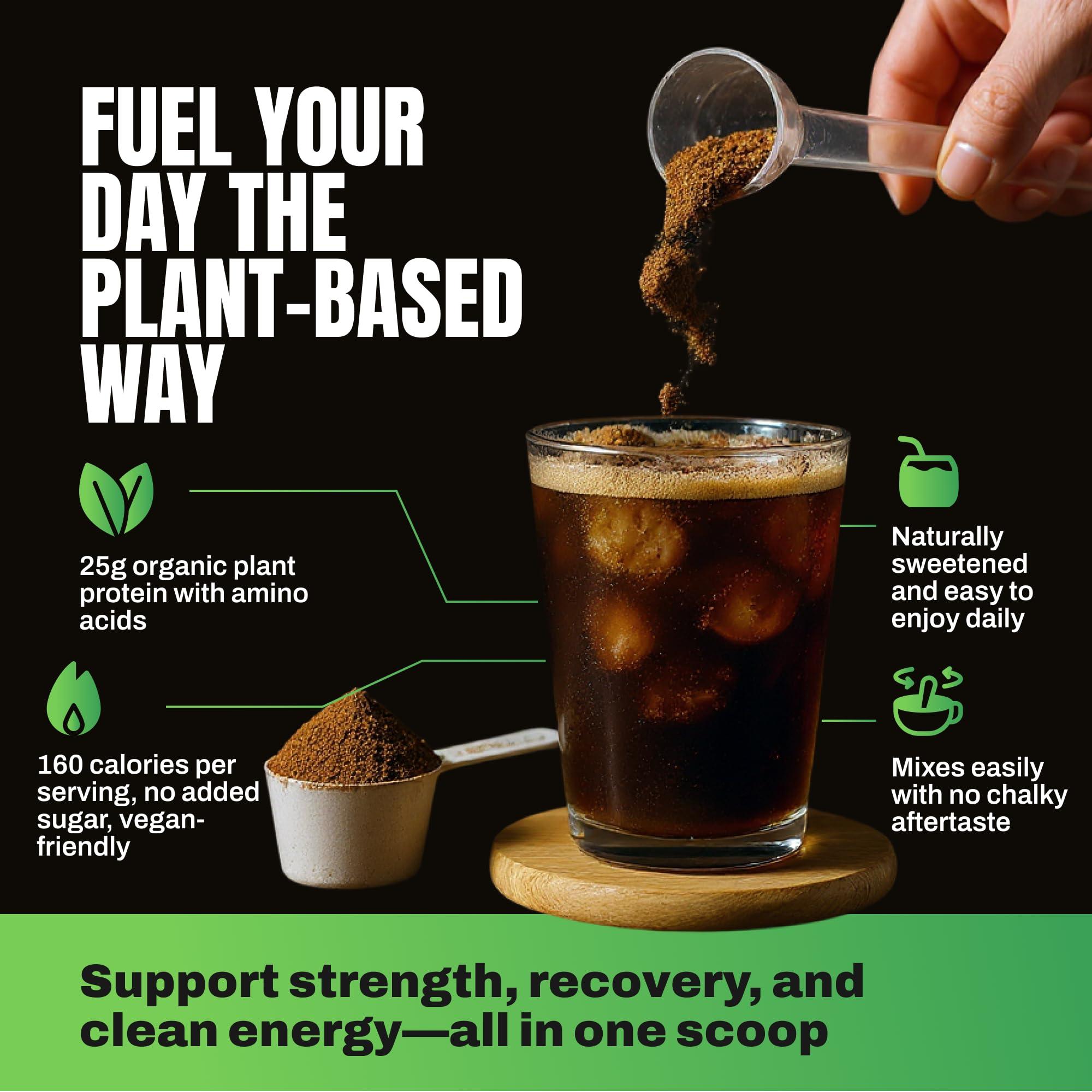 vedge vedge Certified Organic Plant Protein Cold Brew Latte (20 Servings) - Plant-Based Vegan Protein Powder, USDA Organic, Gluten Free, Non Dairy Nutrition Plant Protein