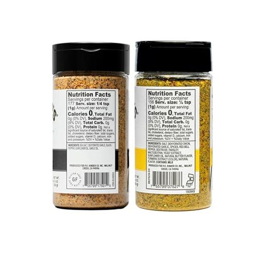AMCIENT Kinders Seasoning Variety Pack - The Blend, Woodfired Garlic, Buttery Steakhouse, Buttery Garlic And Herb, Caramelized Onion Butter Bundled With Food Pouch And Microfiber Wash Cloth By AMCIENT.
