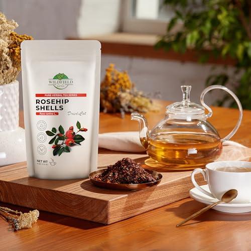 WILDFIELD HERBS 4 oz. Dried Rosehips Crushed Rose Hips Tea Dog-rose Herbal (Rosa canina) - 113g Dried Rose Hips Herb Tea escaramujo