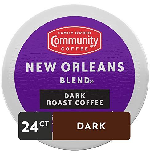 Community Coffee Community Coffee New Orleans Blend 24 Count Coffee Pods, Special Dark Roast, Compatible with Keurig 2.0 K-Cup Brewers, 24 Count (Pack of 1)