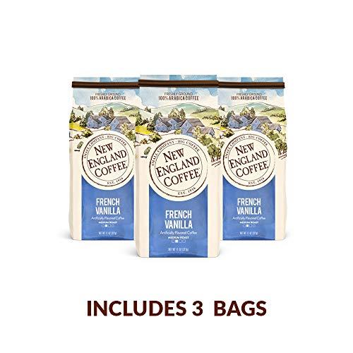 New England Coffee New England Coffee French Vanilla Medium Roast Ground Coffee 11 Ounce (Pack of 3)