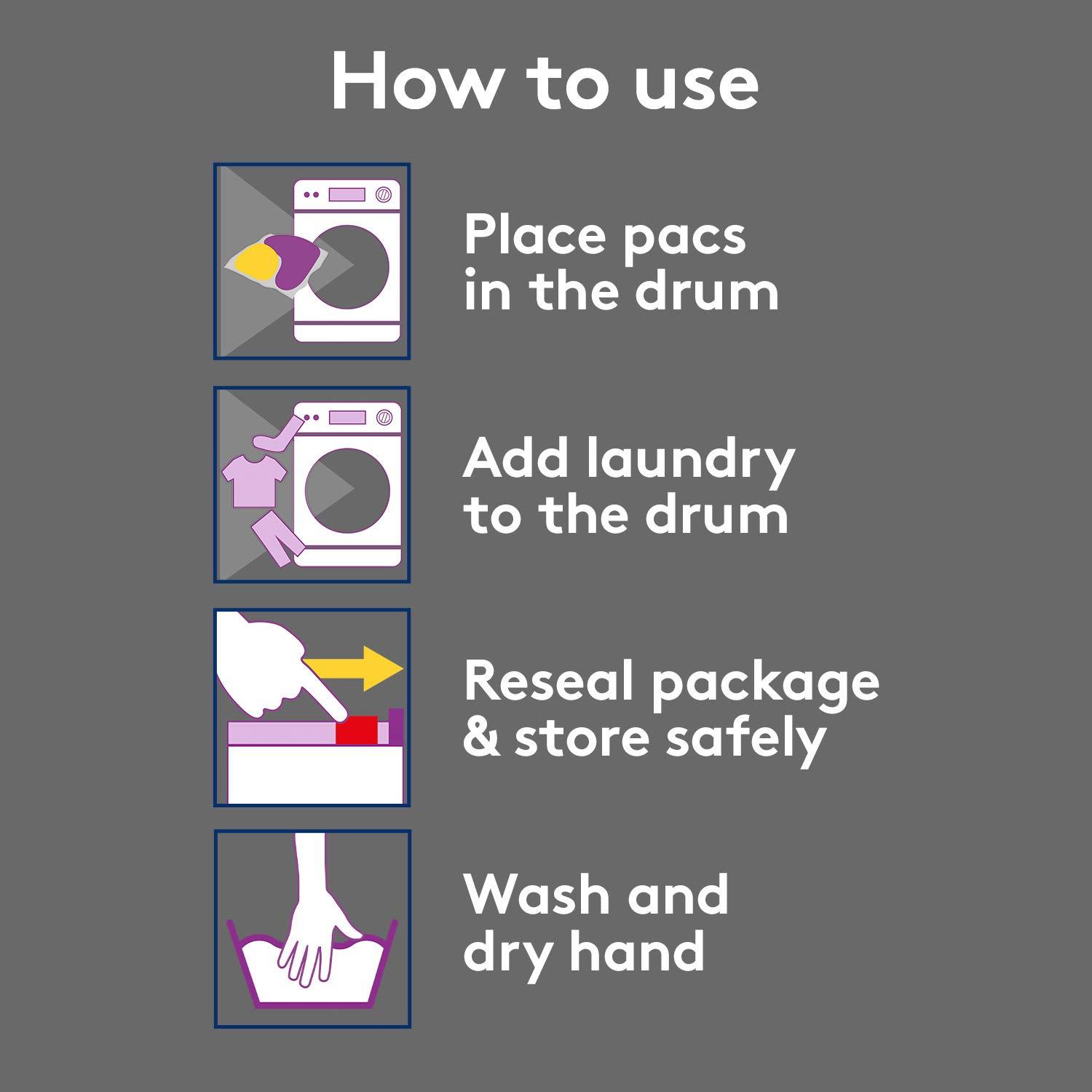 Woolite Woolite Darks Pacs, Laundry Detergent Pacs, 30 Count, for Standard and HE Washers, detergent for black clothes, black dark detergent