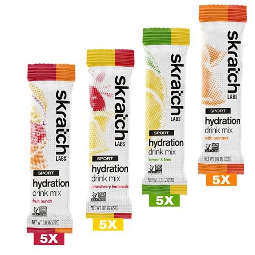 Skratch Labs Skratch Labs Hydration Packets Hydration Drink Mix, Variety Pack (20 Single Serving Packets) - Electrolyte Powder Developed for Athletes and Sports Performance, Gluten Free, Vegan, Kosher