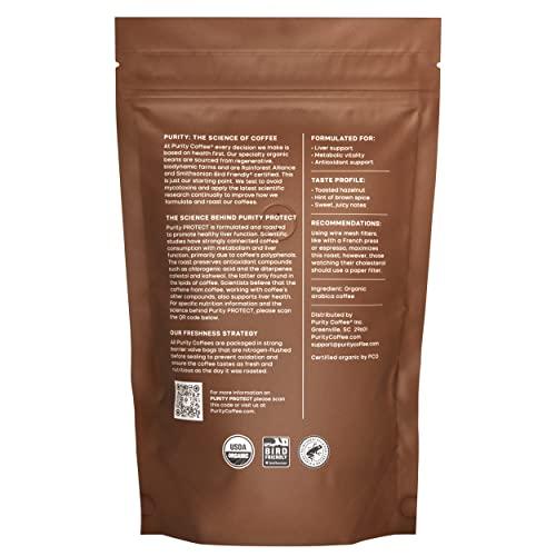 PURITY COFFEE Purity Coffee PROTECT Highest Antioxidant Light-Medium Roast - USDA Certified Organic Specialty Grade Arabica Whole Bean Coffee - Third Party Tested for Mold, Mycotoxins, Pesticides - 12 oz Bag