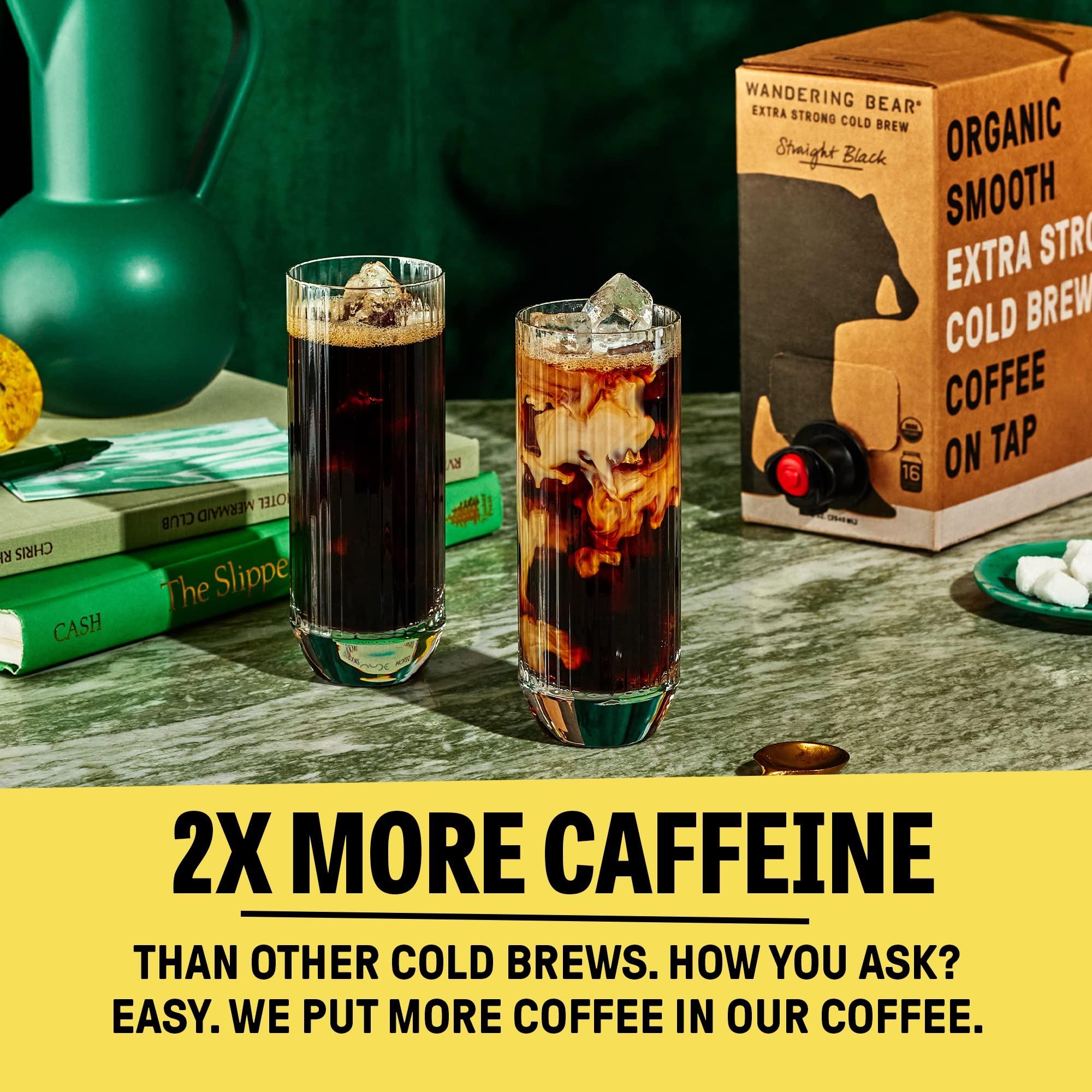 Wandering Bear Wandering Bear Organic Caramel Cold Brew Coffee On Tap, 96 fl oz - Extra Strong, Smooth, Unsweetened, Shelf-Stable, and Ready to Drink Iced Coffee, Cold Brewed Coffee, Cold Coffee