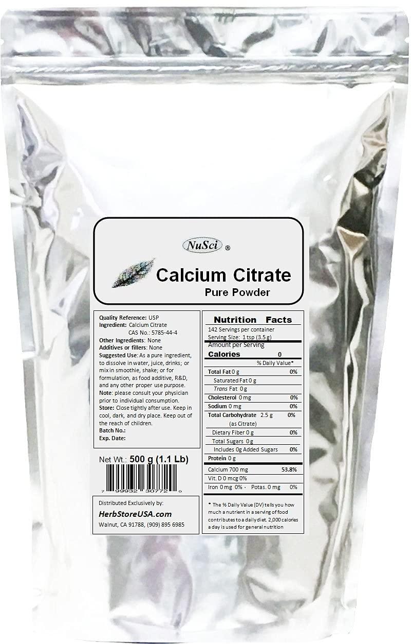 NuSci NuSci Calcium Citrate Powder Pure Bio-Available Form Calcium (1000 Grams (2.2 lb))