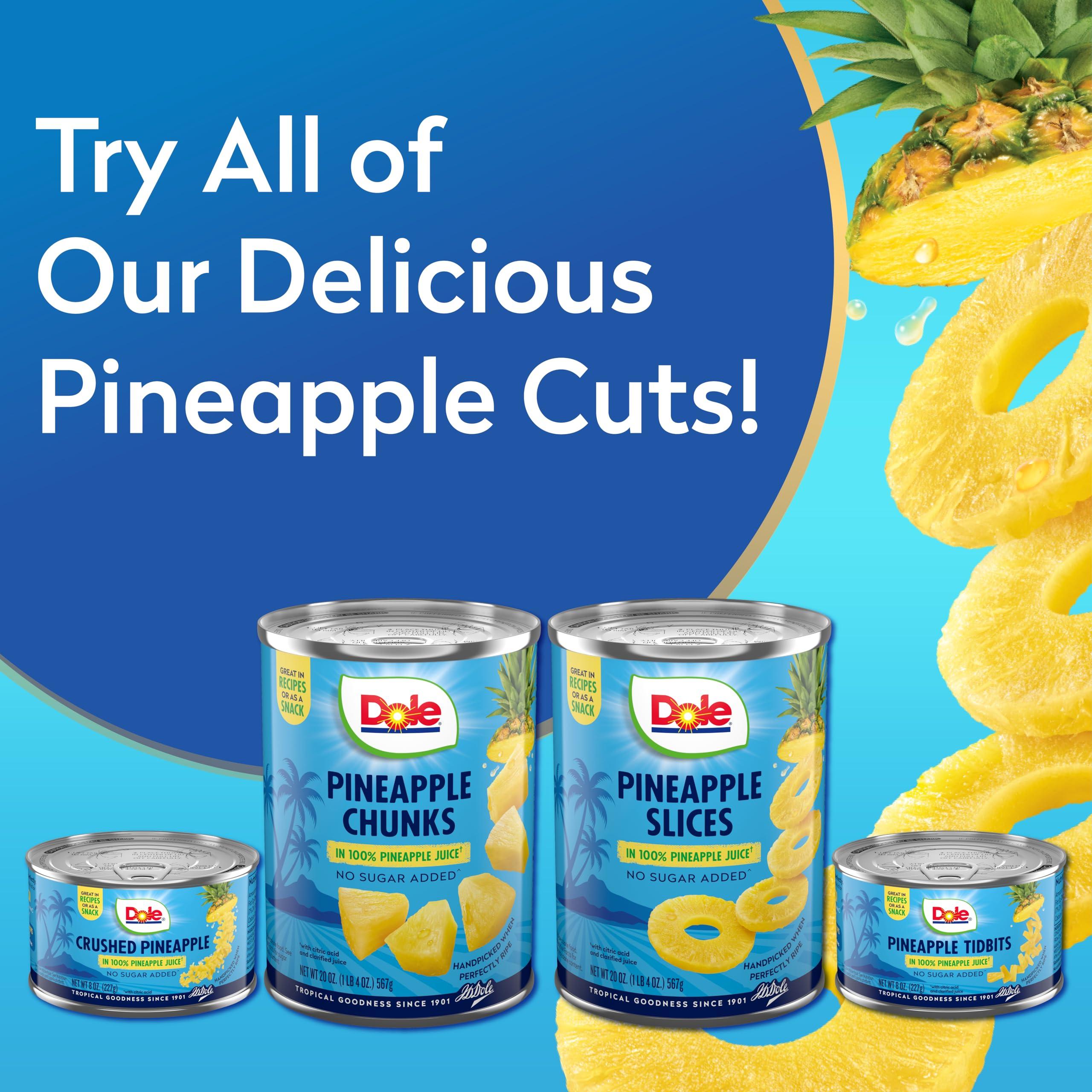 Dole Dole Pineapple Slices in 100% Pineapple Juice with No Sugar Added - Dole Canned Fruit - 20 oz Cans - 12 Pack