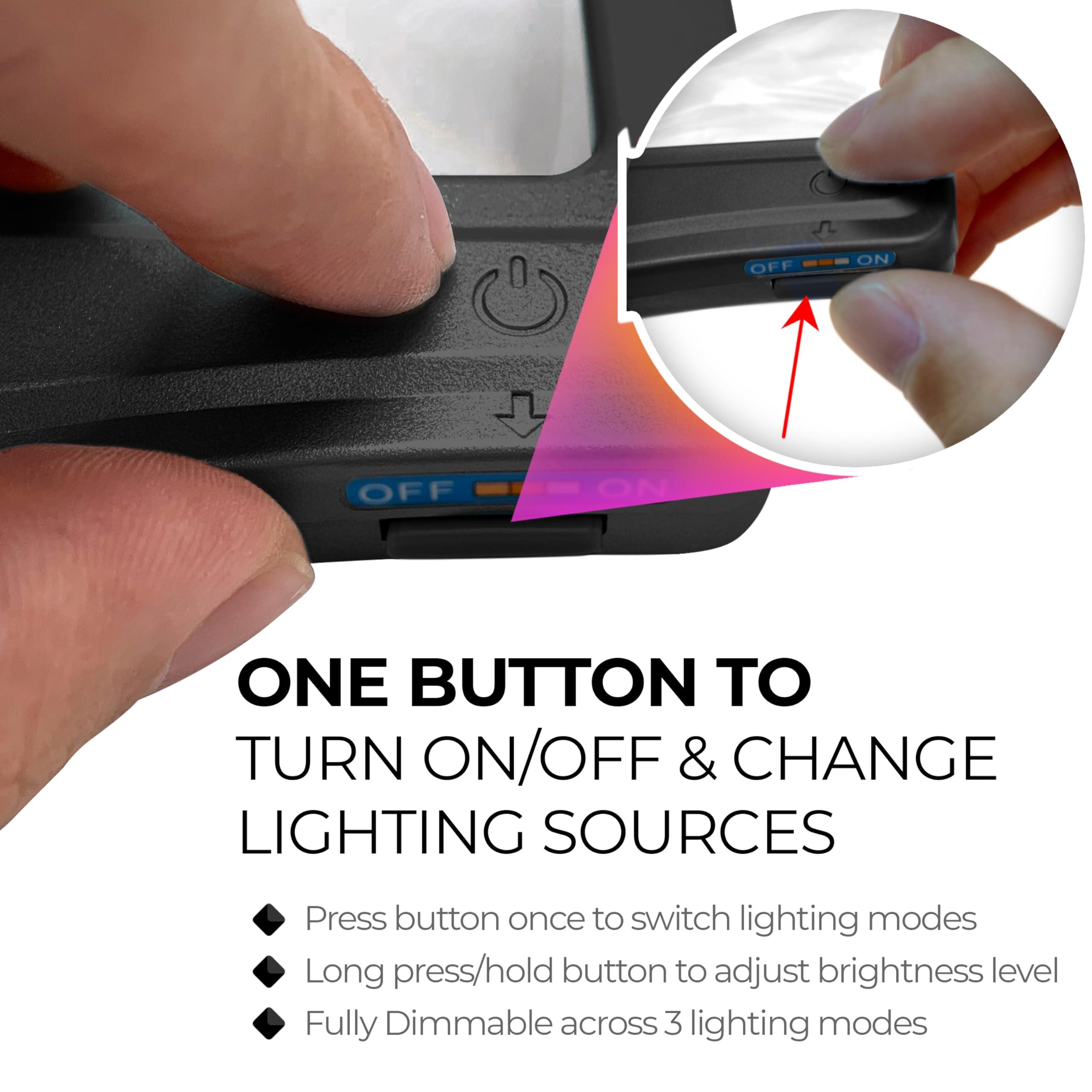 MagniPros MAGNIPROS Patented 5X Large LED Page Magnifier with Detachable Hands-Free Stand, 3 Color Light Modes, Anti-Glare Lens for Eye Strain Relief Perfect for Reading, Crafting, Low Vision & Seniors