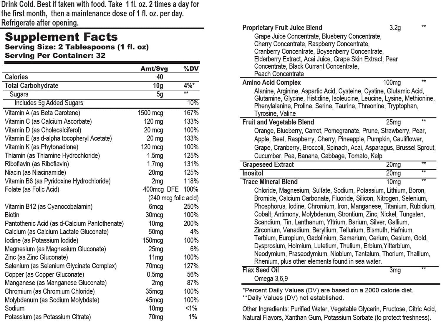 Wellgenix Wellgenix Balanced Essentials Plus New Formula - Berry Flavor 32oz (Pack of 2) - Liquid Vitamin - Complete Multivitamin Supplement - Immune Boosting & Overall Health - Adults, Kids, Toddlers