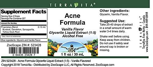 TerraVita Sarsaparilla, Burdock, Cleavers, and More Formula Glycerite Liquid Extract (1:5) - Vanilla Flavored (1 oz, ZIN: 523428) - 2 Pack