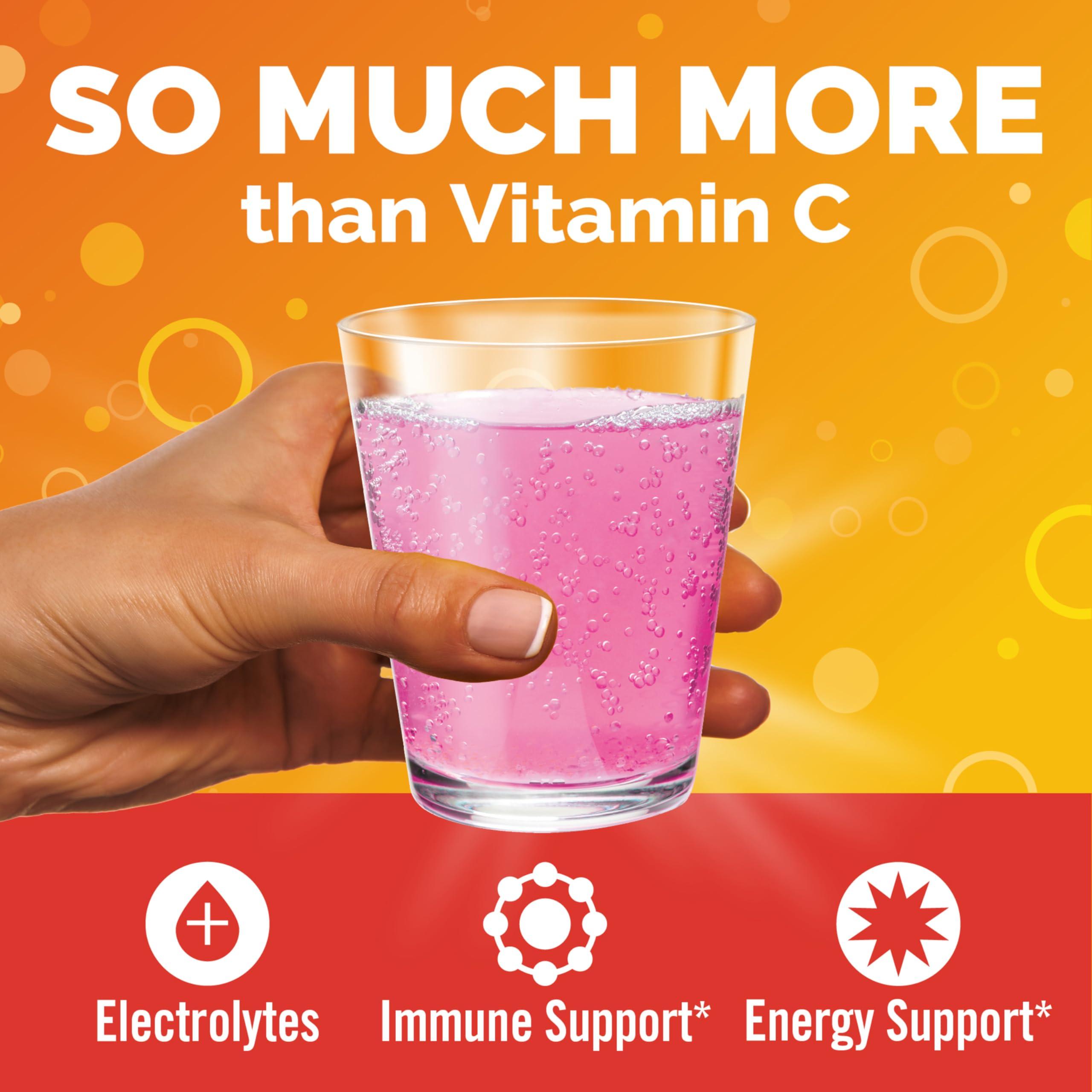 Emergen-C Emergen-C 1000mg Vitamin C Powder, with Antioxidants, B Vitamins and Electrolytes, Vitamin C Supplements for Immune Support, Caffeine Free Drink Mix, Raspberry Flavor - 60 Count/2 Month Supply