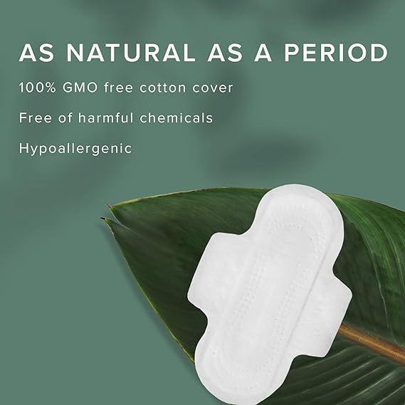 Veeda Veeda Natural Cotton Day Pads for Women - Heavy Flow Absorbent Ultra-Thin Feminine Pads with Wings - Hypoallergenic Period pads - Unscented & Chlorine free Sanitary Napkins - 168 Count