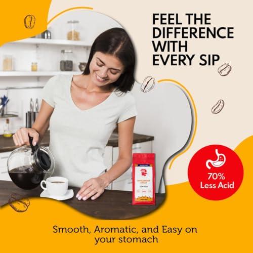 Puroast Coffee Puroast Low Acid Coffee Flavored Bean | Nutcracker Sweet Whole Bean | Medium Roast | High Antioxidants & High pH |No Bitter Aftertaste | Reduced Heartburn & GERD | Suitable for Cold Brew - 2.2 LB