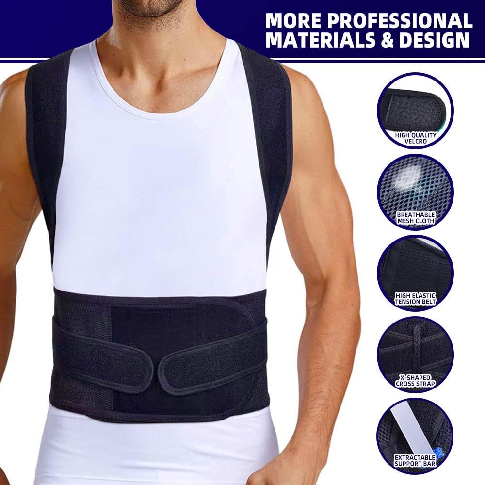 BraceTop Upgraded Posture Corrector Back Brace for Men and Women, New Version Lumbar Support for Posture Improving and Pain Relief, Full Back Support for Neck, Shoulder, Waist Pain