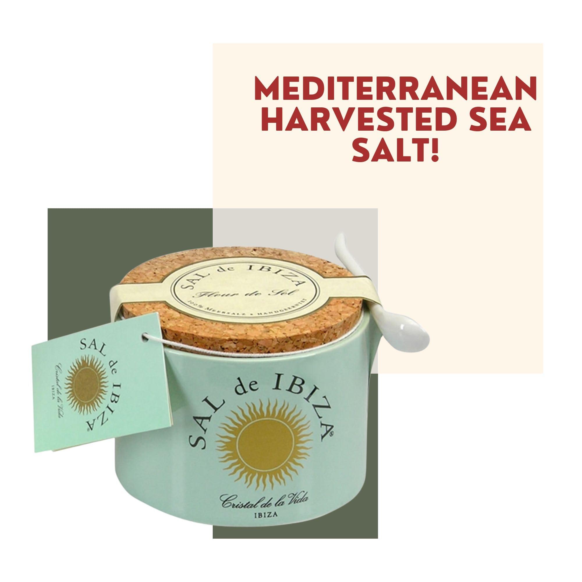 Sal de Ibiza Sal De Ibiza Fleur de Sel, Ceramic Jar, 4.4-Ounce