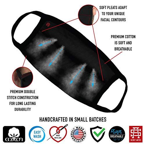 Secret Artist Secret Artist Reversible Unisex Cloth Face Mask- Washable and Reusable. (Fits: X-Large to 2X-Large Face, Military Green/Black Reversible)