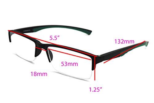 COLOR VIPER ColorViper 6904 SECOND GENERATION Semi-Rimless Flexie Reading Glasses NEW (A4 Dark Green, 2.50)