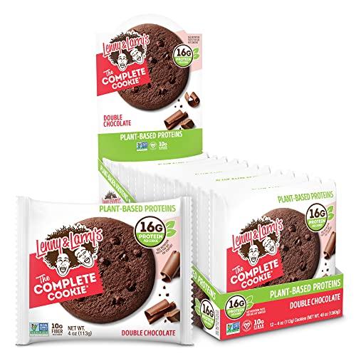 Lenny & Larry's Lenny & Larry's The Complete Cookie, Double Chocolate, Soft Baked, 16g Plant Protein, Vegan, Non-GMO, 4 Ounce Cookie (Pack of 12)