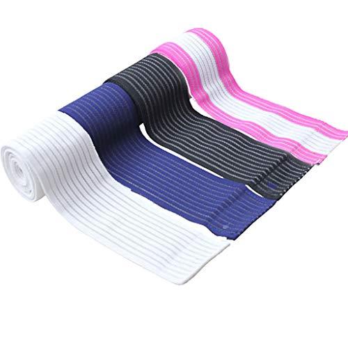 momowu 1Pair Elastic Bandage Tape Sport Knee Support Strap Shin Guard Compression Protector for Ankle Leg Wrist Wrap (Pink, 120cm)