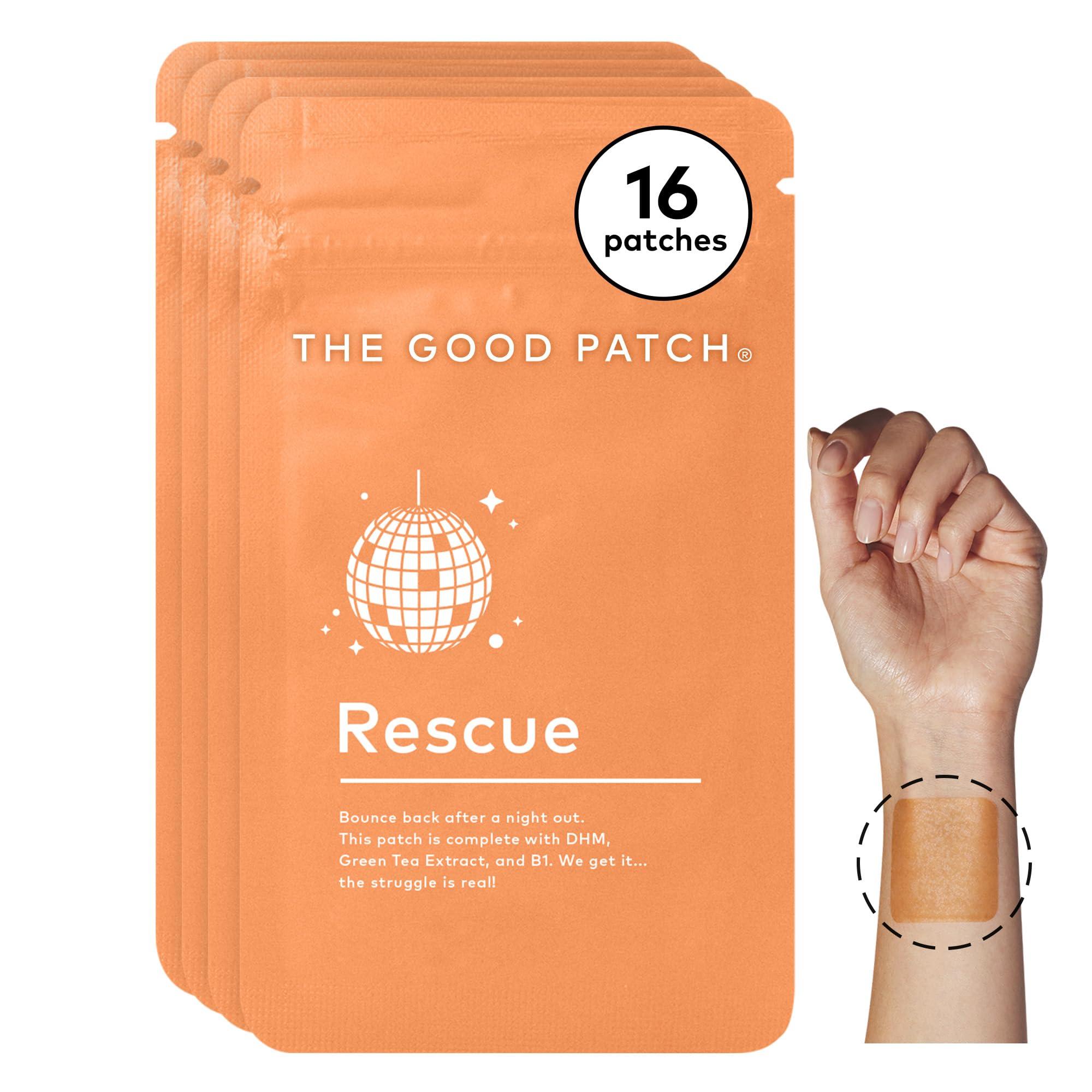 The Good Patch The Good Patch Rescue After Party Patch, Natural Patch with DHM, Vitamin B1, Green Tea, Plant Powered Wearable Wellness, Bounce back after a night out (16 Total Patches)