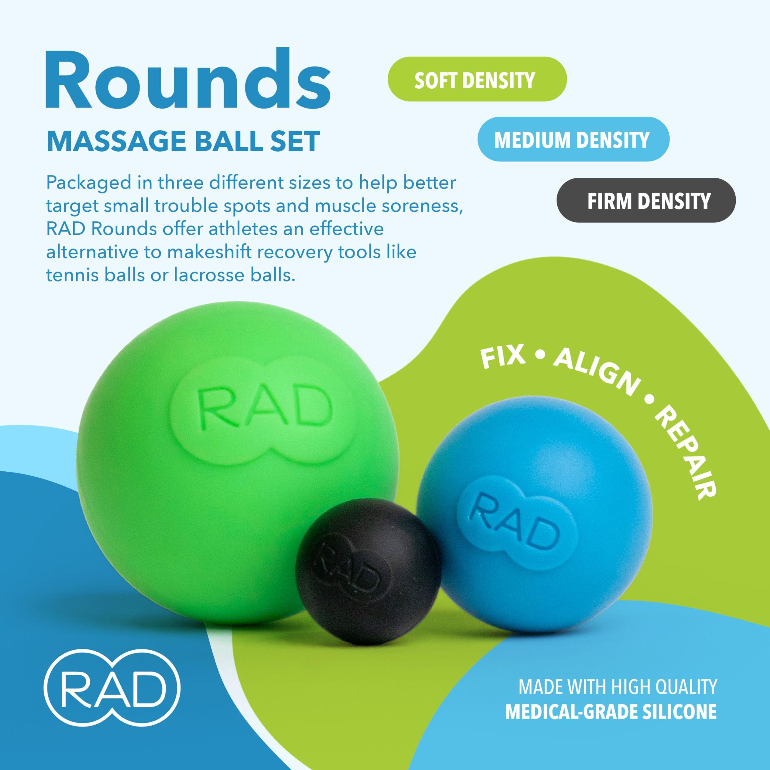 RAD RAD Rounds I Set of 3 Massage Balls for Jaw, Hands and Plantar Fasciitis Myofascial Release, Mobility and Recovery,3 Count (Pack of 1)
