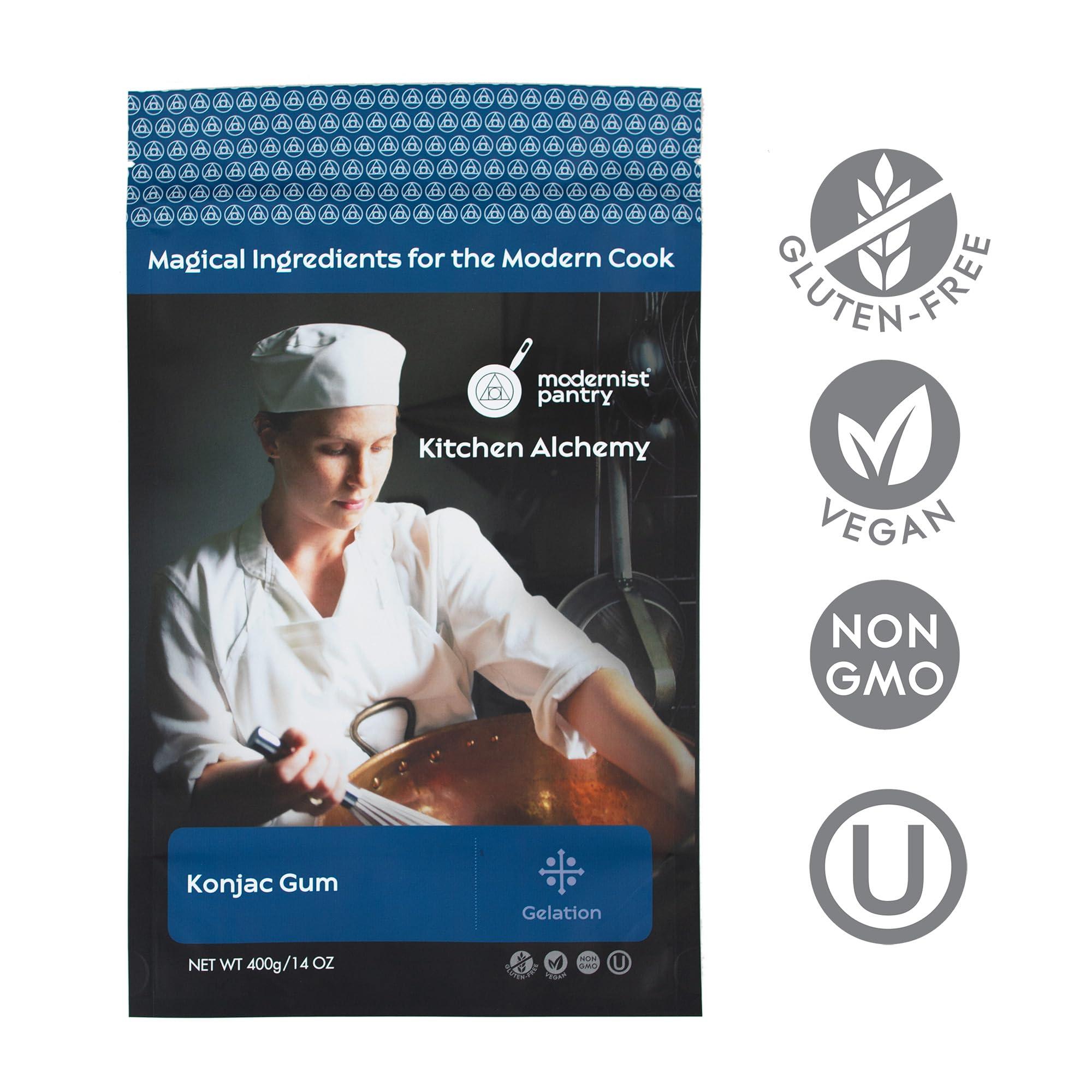 Modernist Pantry Pure Konjac Gum [Glucomannan Powder] Non-GMO Gluten-Free Vegan OU Kosher Certified - 400g/14oz