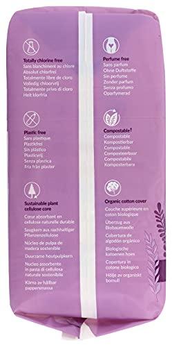 NATRACARE Natracare Natural Traditional Style Night Time Maxi Pads, Individually Wrapped, Without Wings in Plant-Based Bag (1 Pack, 10 Pads Total)