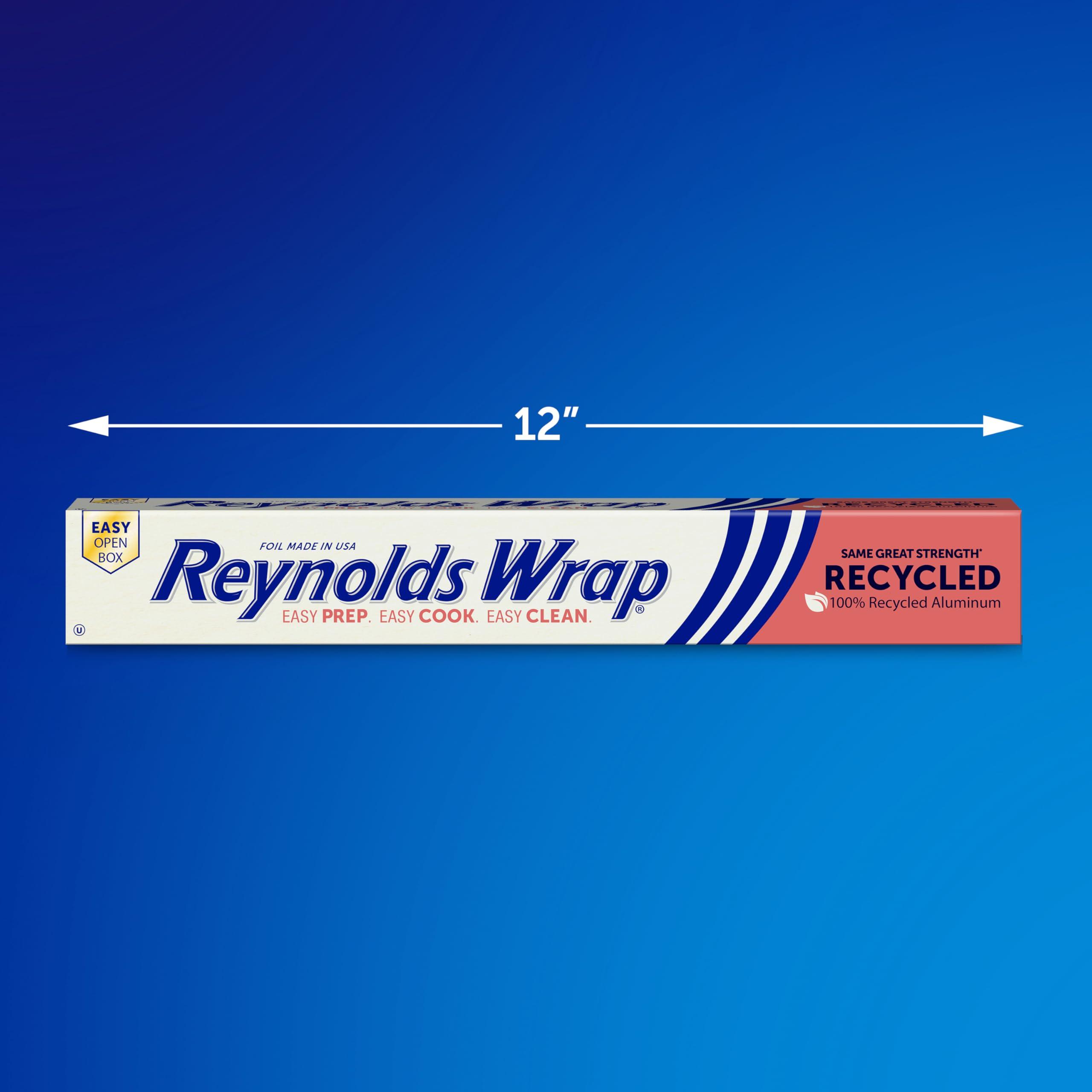 Reynolds Reynolds Wrap Recycled Aluminum Foil Roll, Made from 100% Recycled Materials, With Secure Easy Open and Close Tab, 200 Sq. Ft.
