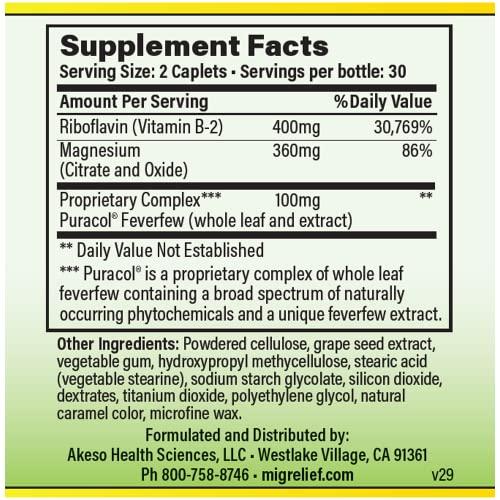MigreLief MigreLief® Nutritional Support Kit for Migraine & Headache Sufferers Original Daily Formula Now Fast-Acting/As-Needed Formula - Supplement Bundle Pack - 1 Month Supply