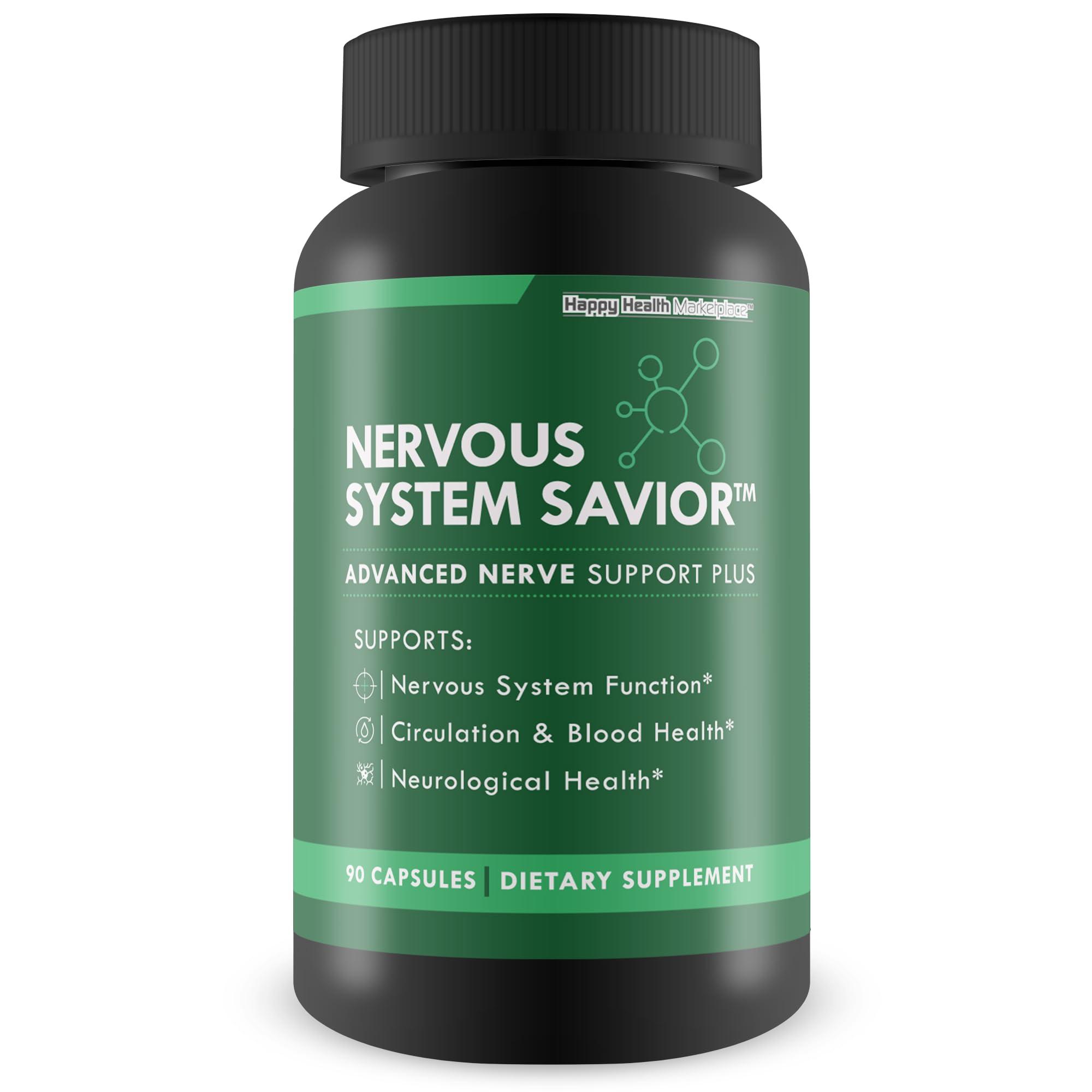Happy Health Marketplace Nervous System Savior - Advanced Nerve Support - Our Best Nerve Support Supplement - Natural Nerve Savior Supplement to Help Save Your Nerve Health - Nerve Support Supplements Your Nerves Savior