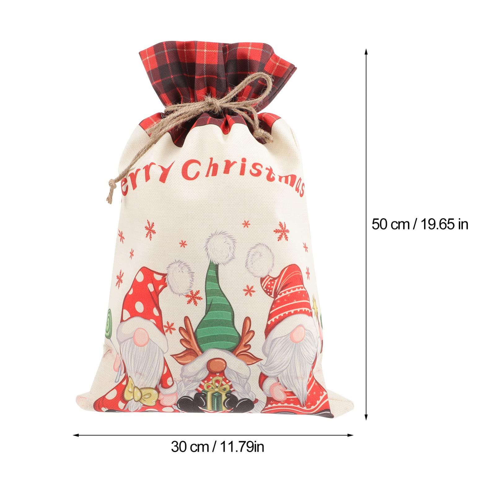 Gadpiparty Gadpiparty 2pcs Cartoon Bag Jewelry Bags Chrismas Bags Prensents Bag for Xmas Christmas Santa Pouches Burlap Bag Xmas Party Favor Bag Linen Sack Drawstring