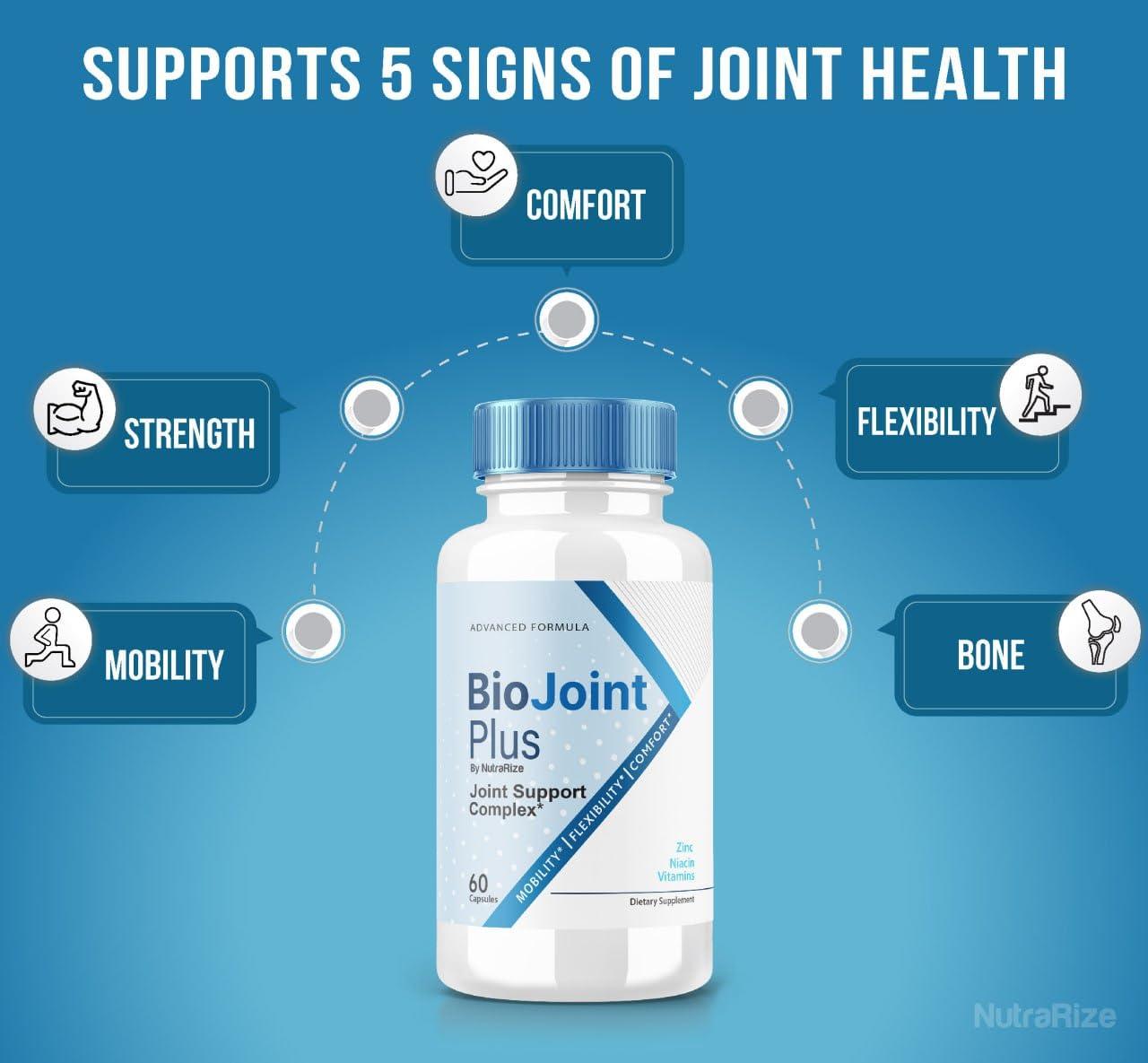 NutraRize (5 Pack) BioJoint Plus - BioJoint Plus Advanced Joint Support Formula, BioJoint Supplement, BioJoint Maximum Strength Pills for Joint Wellness and Mobility, Bio Joint Plus Reviews (300 Capsules)
