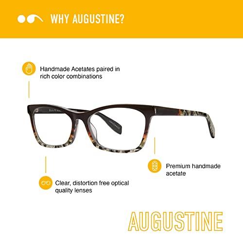 Scojo New York Scojo New York Augustine Blue Light Reading Glasses, Handmade Scratch Resistant Readers for Women and Men, Blue Camo - 1.50x