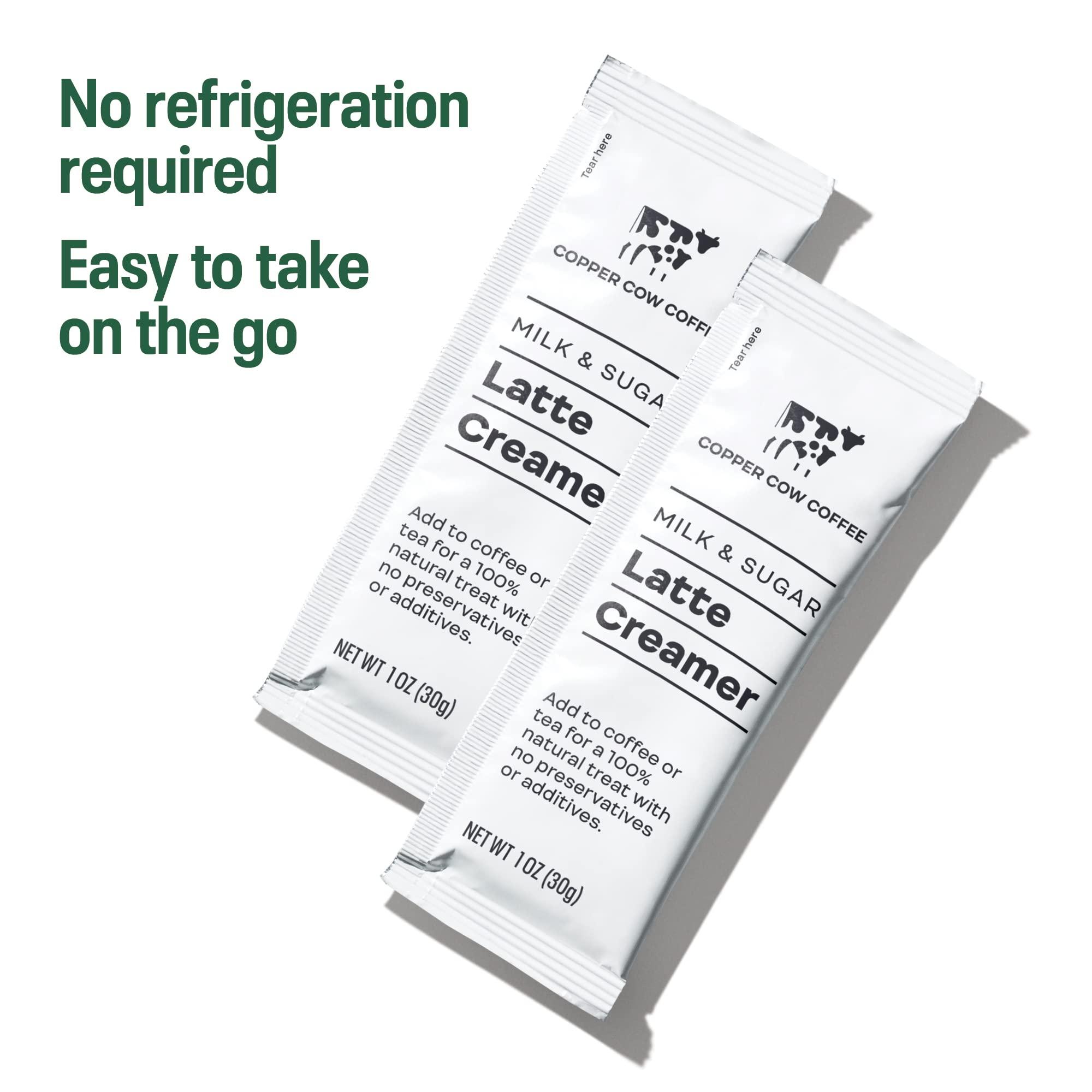 Copper Cow Coffee Copper Cow Coffee California Sweetened Condensed Milk Creamers – Single-Serve and All-Natural Pre-Filled Packets – (25 Pack)