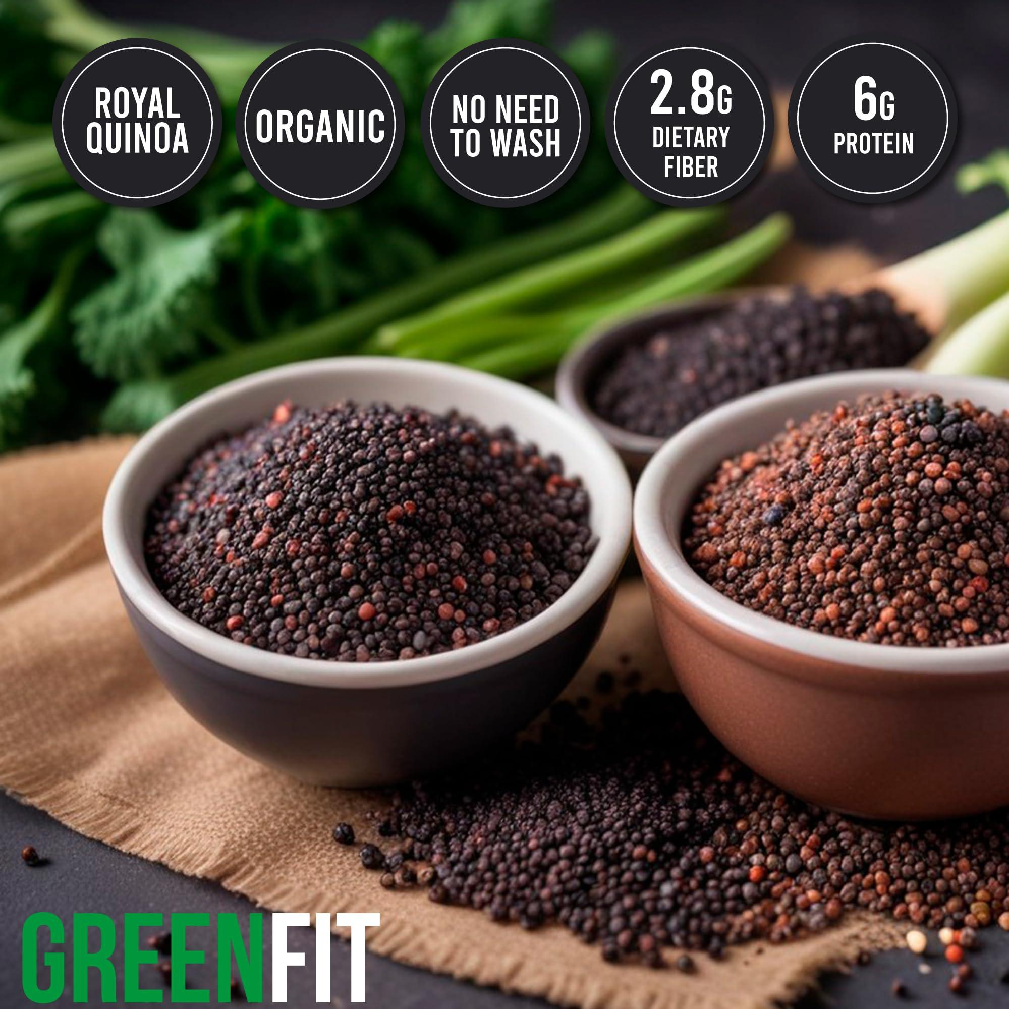OA QUINOA Royal Organic Black Quinoa | OA Quinoa Now Greenfit | Non-GMO, Gluten-Free, Vegan, and Organic | Complete Protein, High Fiber, Low-Calorie Black Quinoa | (10 Pound - Pack of 1)
