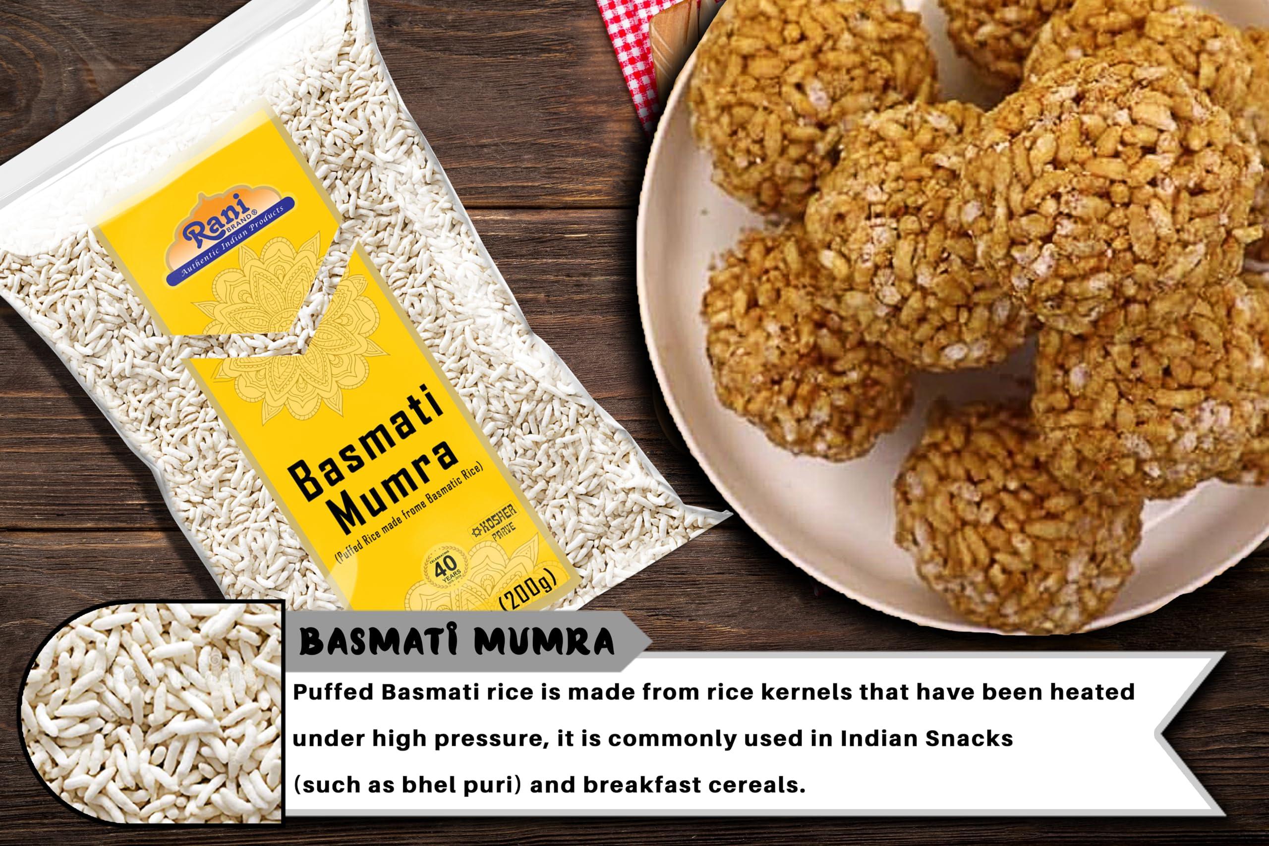 Rani Brand Authentic Indian Products Rani Basmati Mumra (Puffed Rice) 7oz (200g) ~ All Natural | No Color | Gluten Friendly | Vegan | NON-GMO | Kosher | No Salt or fillers | Indian Origin