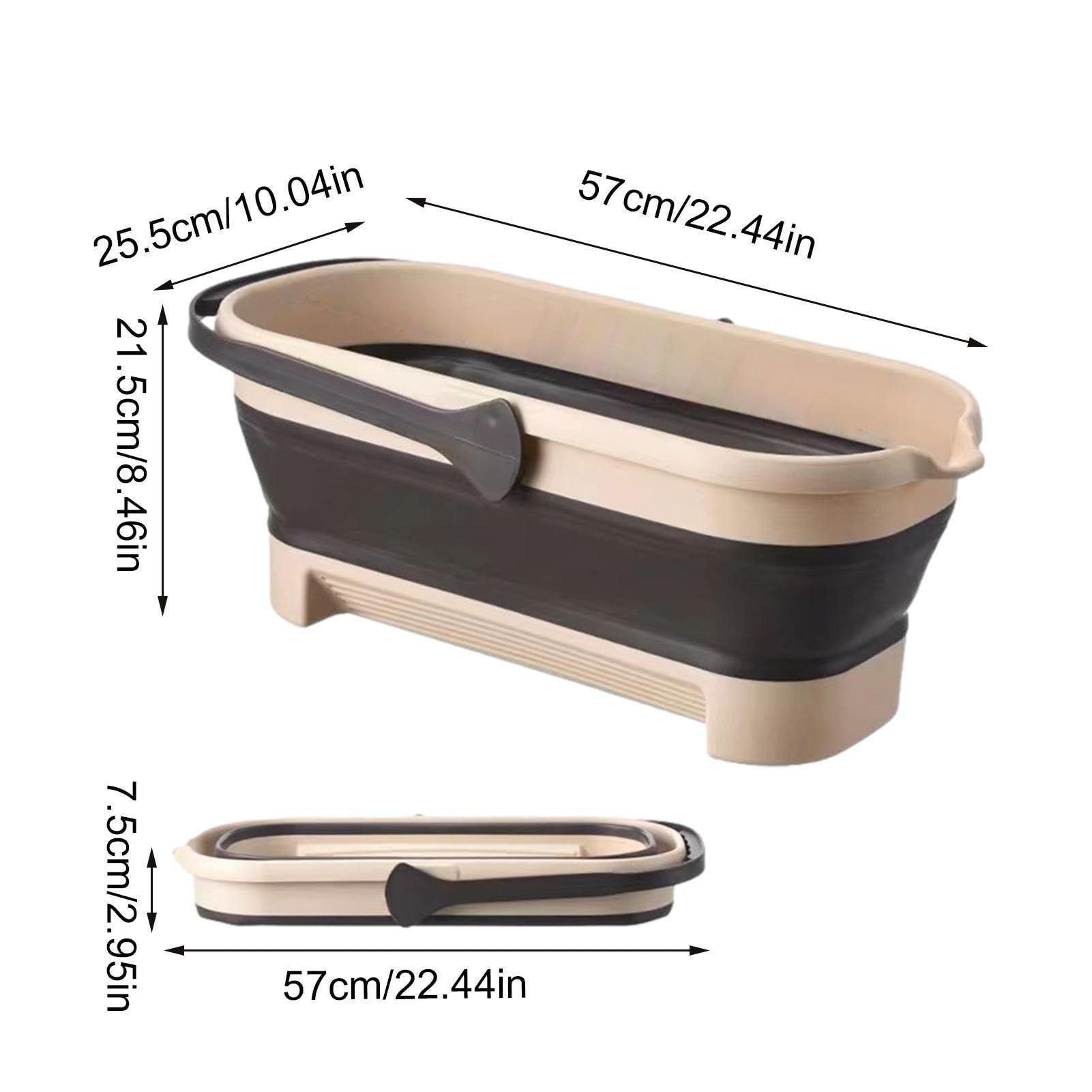 Naysku Large Collapsible Bucket - Collapsible Rectangular Handy Basket/Bucket, Portable Rectangular Folding Bucket with Sturdy Handle, Multiuse Water Bucket for Cleaning Mop, for Camping, Beach Trips