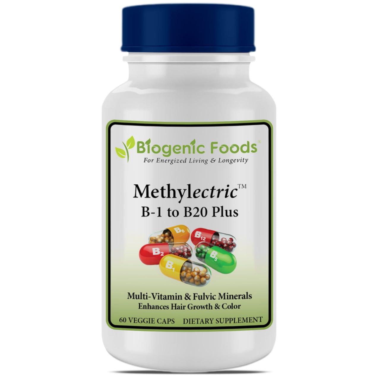 Biogenic Foods Methylectric B-50 Complex - Methylated B1 - B20 Multi-Vitamin and Fulvic Minerals, Veggie Caps
