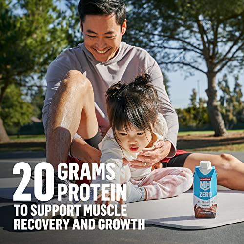 Muscle Milk Muscle Milk Zero Protein Shake, Vanilla Crme, 20g Protein, Zero Sugar, 100 Calories, Calcium, Vitamins A, C & D, 4g Fiber, Energizing Snack, Workout Recovery, Packaging May Vary 11.16 Fl Oz (Pack of 12)