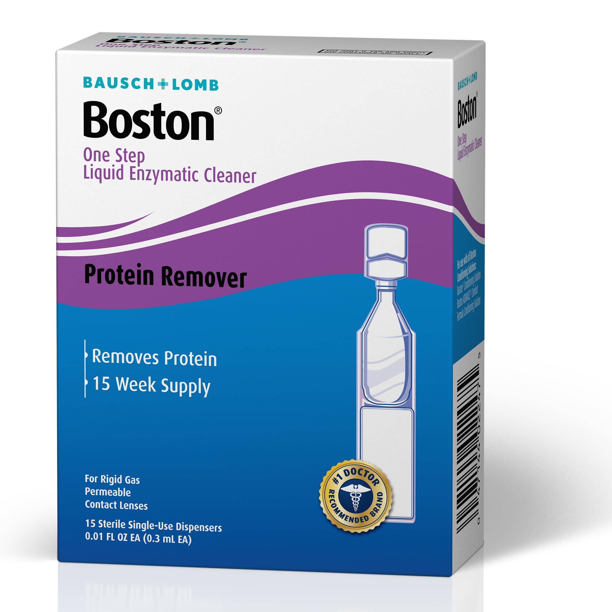Boston Boston One Step Liquid Enzymatic Cleaner, Protein Remover, 0.01 Fl Oz (1 Box of 15 Dispensers)