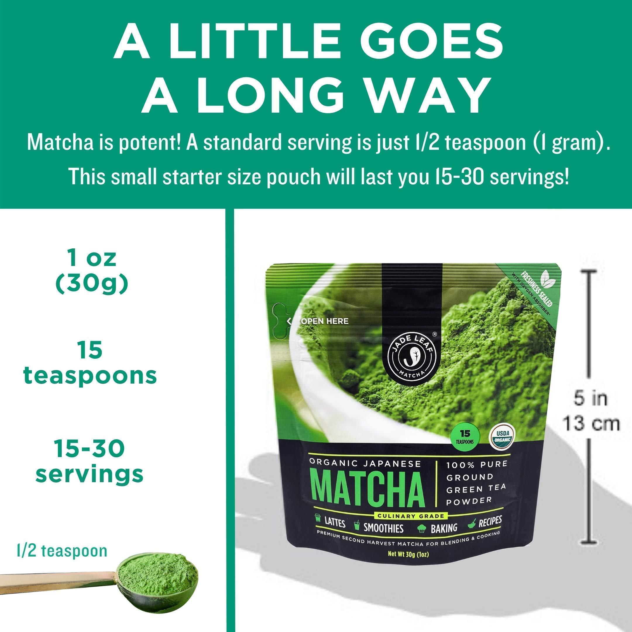 Jade Leaf Matcha Jade Leaf Culinary + Ceremonial Matcha Bundle - Organic Matcha Green Tea Powder Culinary Pouch (30g) and Ceremonial Tin (30g)