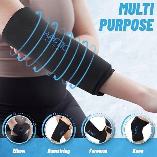 Arctic Neck Relief Cold Therapy Compression Ice Sleeve, Knee Ice Pack Wrap for Injuries, Elbow, Quad & Hamstring Relief, Flexible & Reusable Cold Wrap Recovery for Meniscus, ACL, MCL, Ice & Heat Therapy (X-Large)