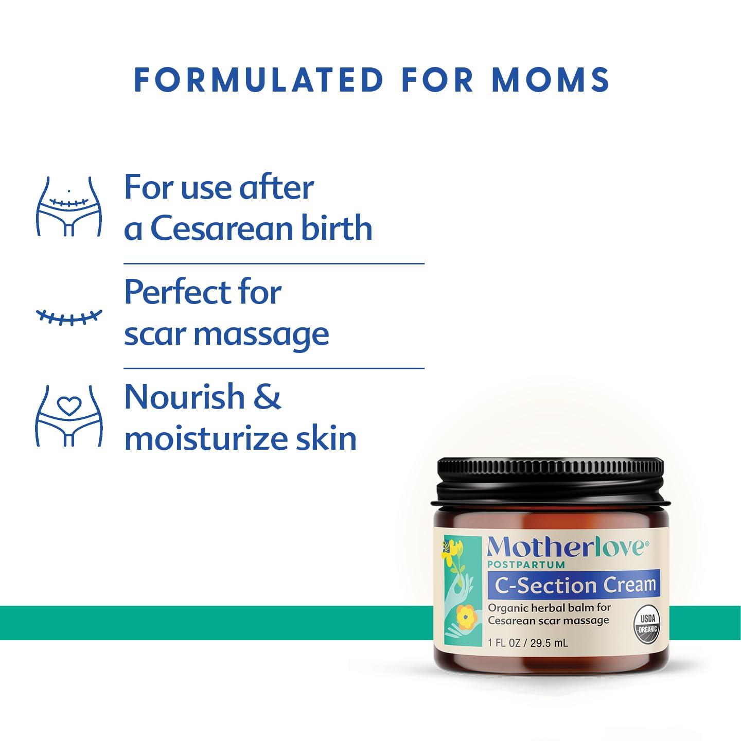 Motherlove Motherlove C-Section Cream (2 oz) Organic Herbal Balm for Cesarean Scar Massage